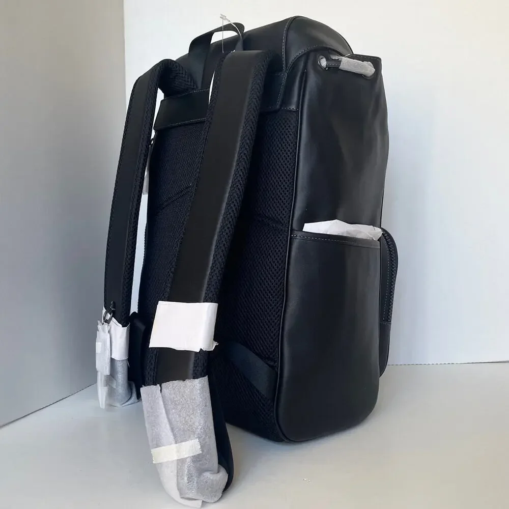 Coach Racer Backpack CU112 Large Black Calf Leather Laptop Bag